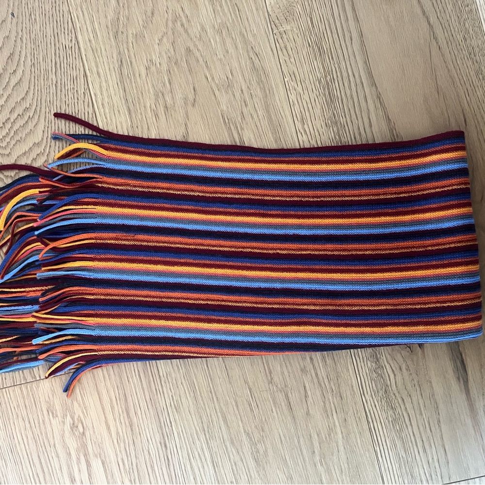 Dante Multi Colored Striped Lambswool Scarf
